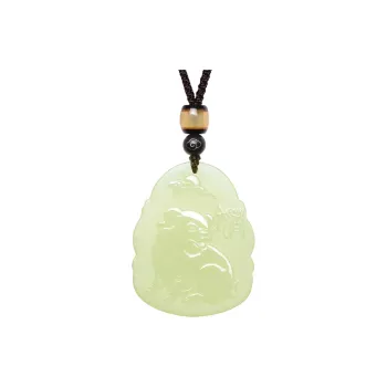 MARY WINDSOR Hetian Jade Chinese Zodiac Pendant Pale Greenish White Jade Unisex