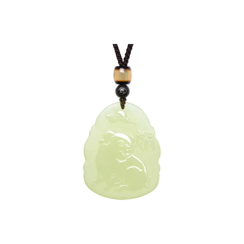 MARY WINDSOR Hetian Jade Chinese Zodiac Pendant Pale Greenish White Jade Unisex-0
