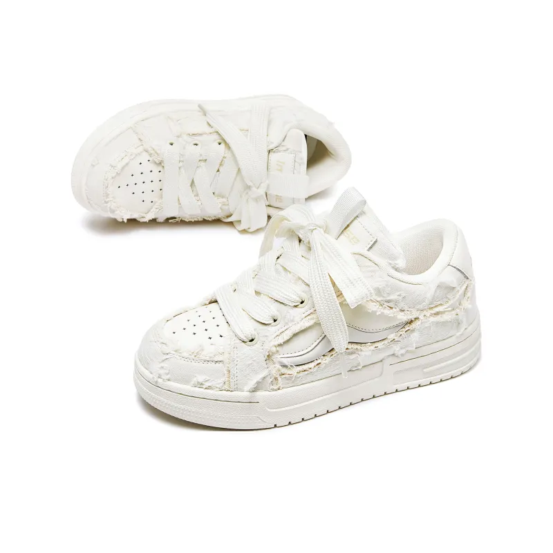 IMARSE Skateboard Shoes Unisex Low Top White/Beige-3