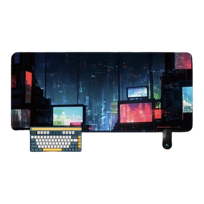 SHIBADU Rubber Cyberpunk Style Extra Large Gaming Esports Computer Desk Mat And Keyboard Pad For Men Mouse Pads-19
