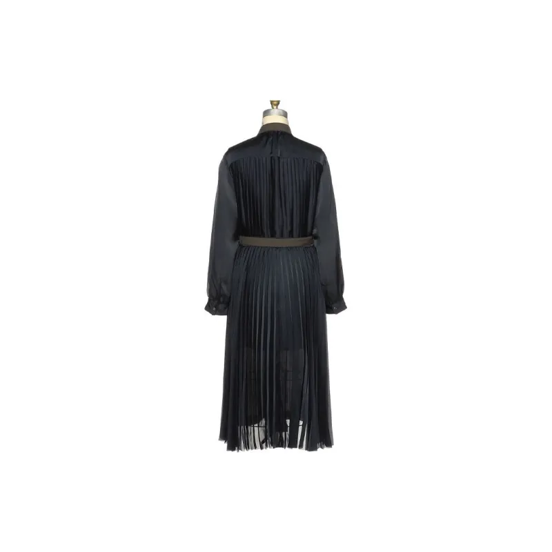 Sacai Barneys New York Silver Seat Flagship Store 20th Anniversary Commemoration Series Long-Sleeved Dresses Women's Khaki-1
