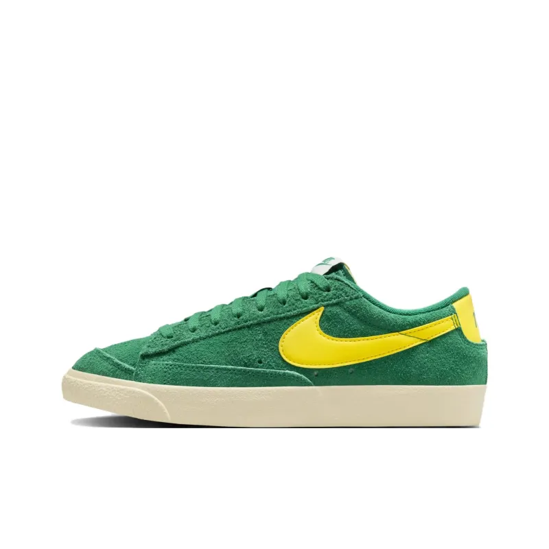 Nike Blazer Low '77 Anti Slip Wear Resistant Low Top Skateboard Shoes Unisex Green Yellow-0