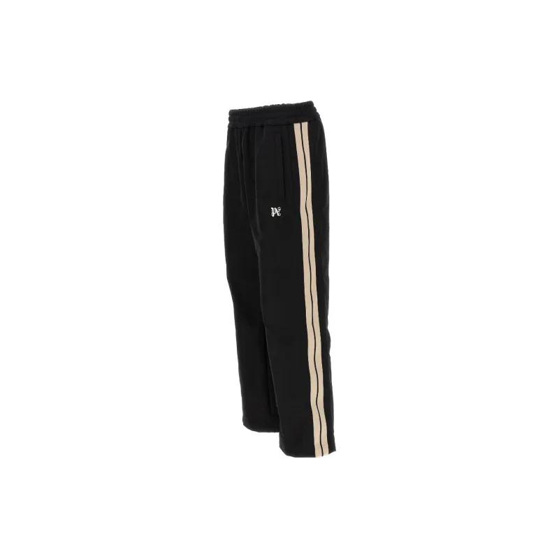 PALM ANGELS Logo Embroidered Wide-Leg Pants-2