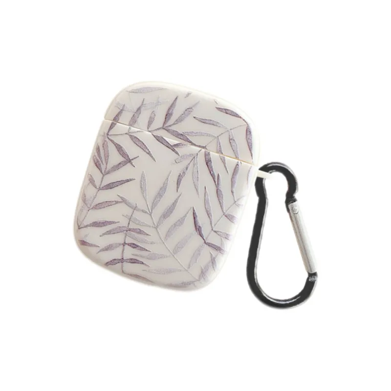 Koman Compatible With Apple AirPods 1/2/3/Pro 1/2 Generation TPU Refreshing Leaf Headphone Cases-4