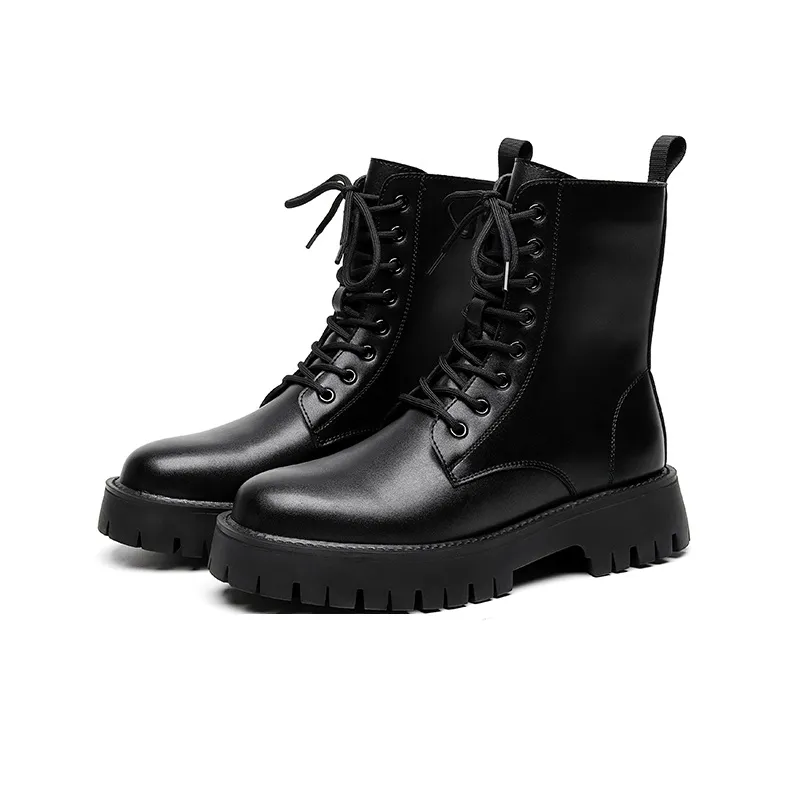 Take A Break Short Mid Calf Martin Boot Men's Black-2