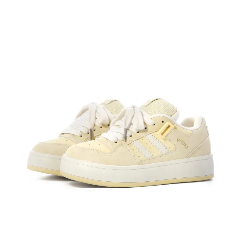 Lovely You Coverage Lightweight Slip-Resistant Low-Top Skateboard Shoes Women's Almond Yellow-2