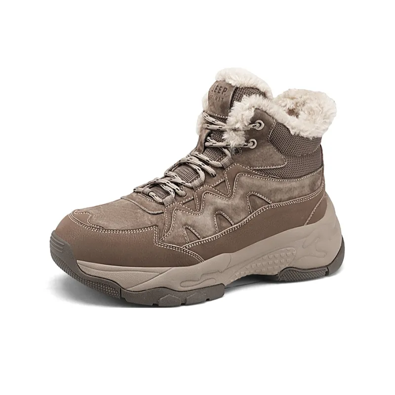 JEEP SPIRIT Wear-Resistant Short Snow Boots Men's Cuban Brown-2