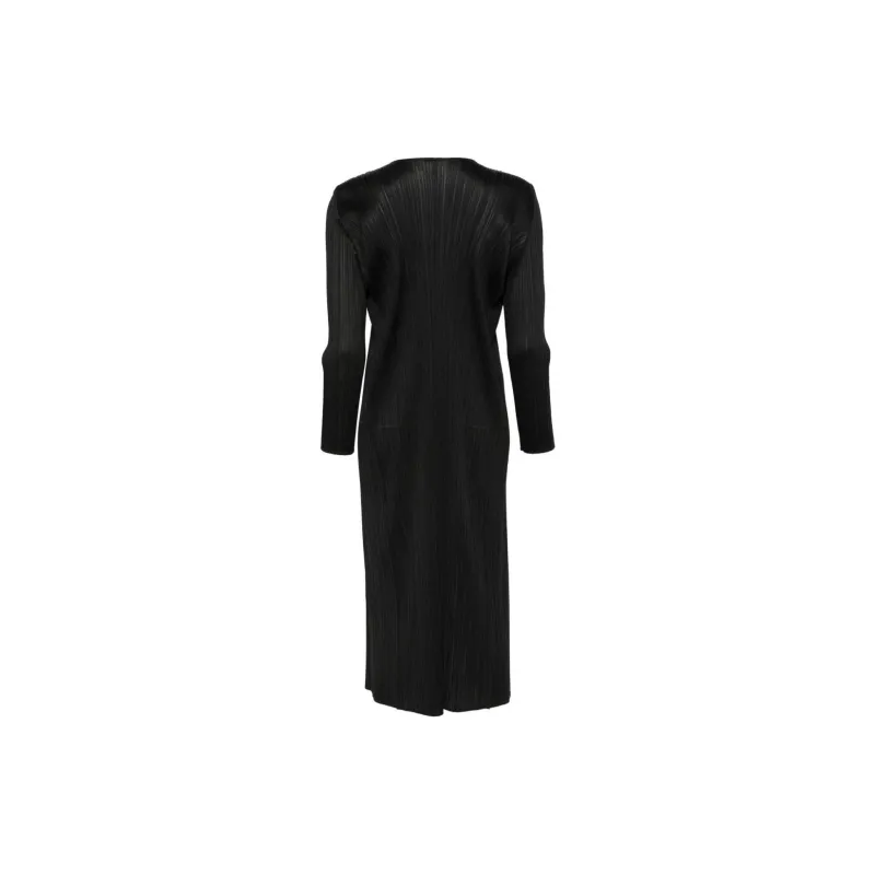 ISSEY MIYAKE Plissé Effect Draped Lapels Coat-1