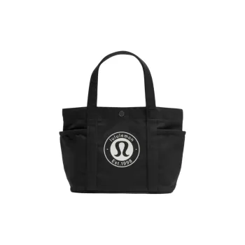 Lululemon Canvas Canvas Bag Tote Bag Shopping Bag Handbag Mini Unisex Black