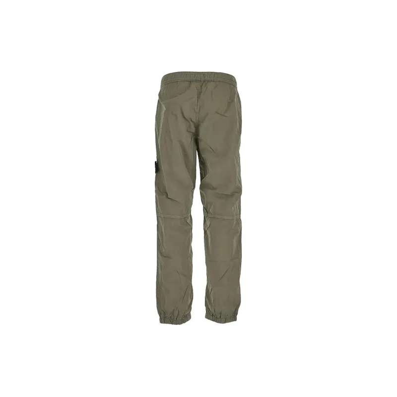 STONE ISLAND Logo Patch Straight Leg Trousers-1