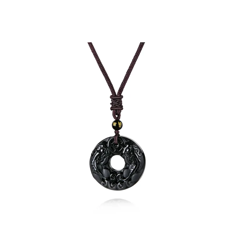 HANYUDIE Obsidian Love Confession Anniversary With Necklace Unisex-4