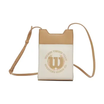 Wilson PU Shoulder Bag Crossbody Bag Mini Unisex Ecru/Black
