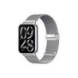 Beige Blue Foldable Magnetic Mesh Strap-Silver Metal Quick Release Interface