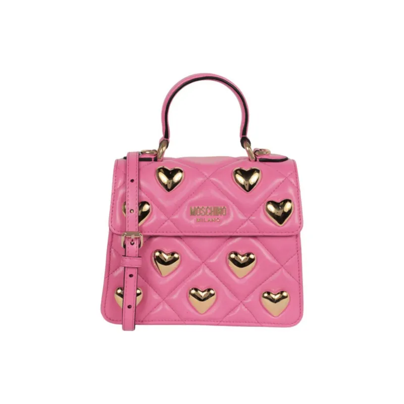 MOSCHINO Sheepskin Shoulder Bag Crossbody Bag Handbag Women's Pink-0