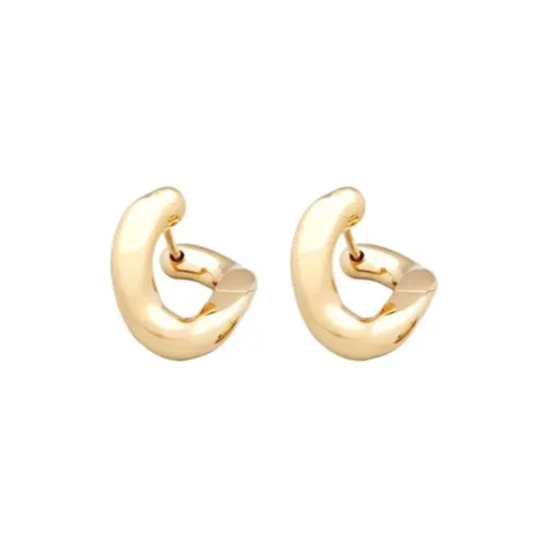 TOM WOOD 18kt Gold plated Silver embroidered-logo Hoop Earrings