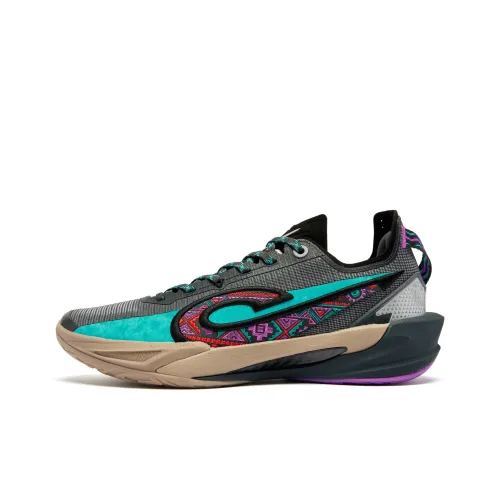 QIAODAN Fang Ci RISE 2.0 Basketball Shoes Men Low Top Iron Gray/Flying Shadow Purple