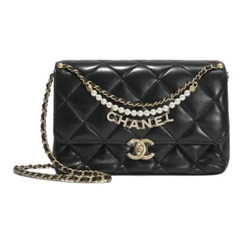 CHANEL Classic Flap CF Shiny Lambskin Shoulder Bag Crossbody Bag Mini Women's Black