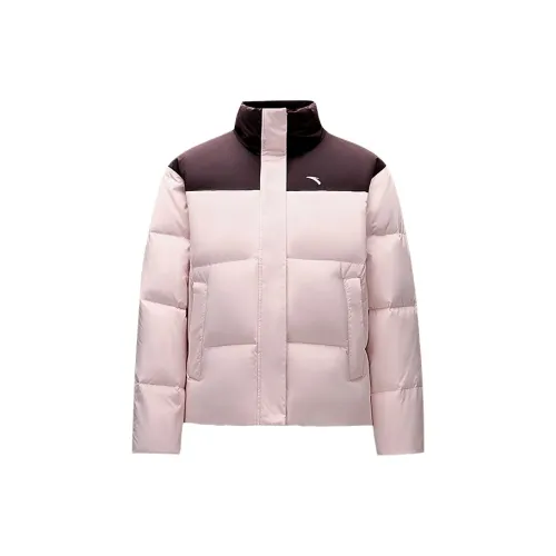 Anta Comprehensive Training Collection Sports Lifestyle Collection Down Jacket Women's Ebony Brown/Blazing Winter Pink