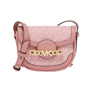 MICHAEL KORS Hally Cow Leather Saddle Bag, Shoulder Bag, Crossbody Bag Extra Small Women's Rose Pink