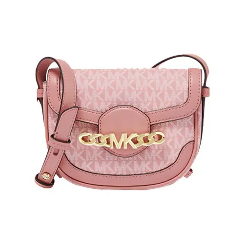 MICHAEL KORS Hally Cow Leather Saddle Bag, Shoulder Bag, Crossbody Bag Extra Small Women's Rose Pink