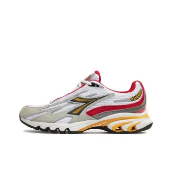 Diadora Anti Slip Wear Resistant Low Top Running Shoes Men's White Gray