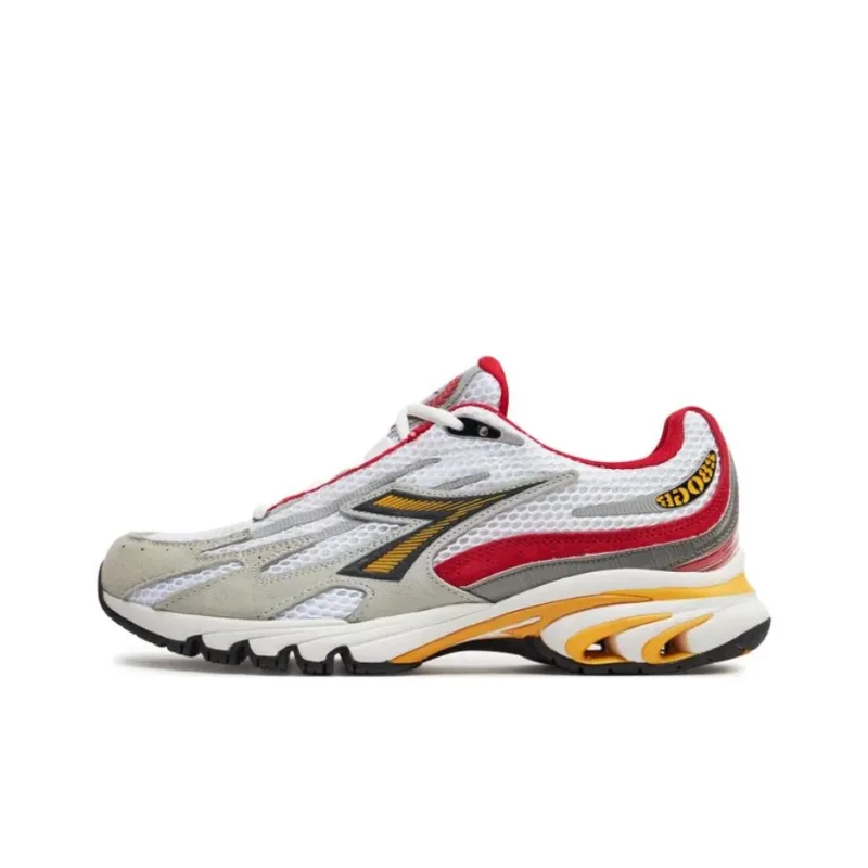 Diadora Anti Slip Wear Resistant Low Top Running Shoes Men's White Gray-0