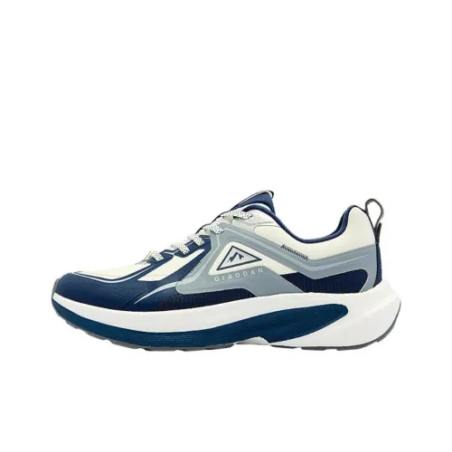 QIAODAN Anti Slip Wear Resistant Low Top Sprint Running Shoes Men's Blue White