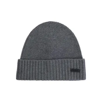 HUGO BOSS Logo Patch Knitted Beanie