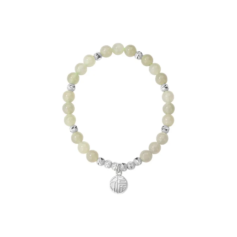 QLADY Hetian Jade Bracelets Pale Greenish White Jade Women's-6