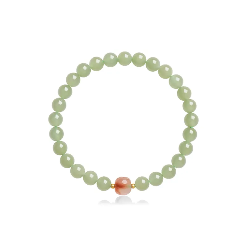 YINXIANGMOU Hetian Jade Bracelets Pale Greenish White Jade Women's-0