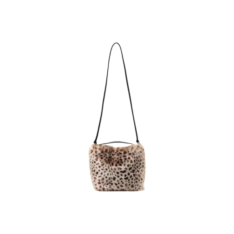 Beams Faux Fur Crossbody Bag Shoulder Bag Regular Women's Gray/Wood Charcoal/Brown-4