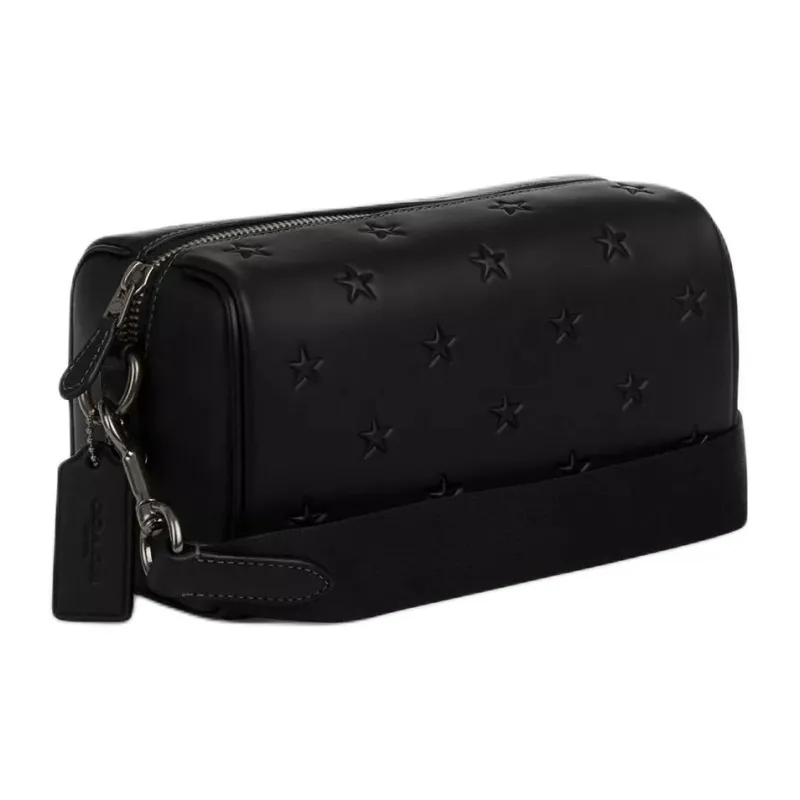 COACH Smooth Calf Leather Shoulder Bag, Crossbody Bag Mini Men's Black-1