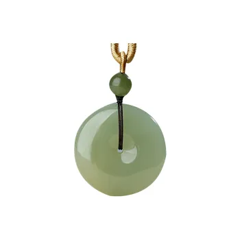 Treasure Necklaces Pale Greenish White Jade Men's
