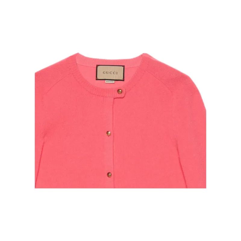 GUCCI Logo embossed Button Up Cardigan-4