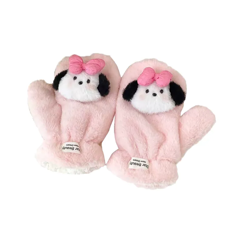 PLAN IN Polyester Knit Gloves Women's-4