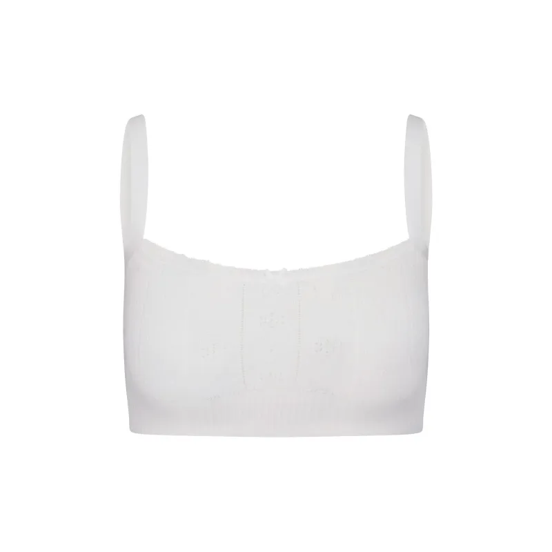 SKIMS FW24 Fake Day Collection SWEATER POINTELLE BRALETTE Bra Women's 1 Pack MARBLE/Marble Color-0