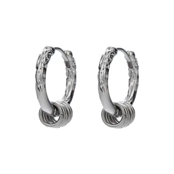 BKBU 925 Sterling Silver Needle Titanium Steel Earrings Unisex