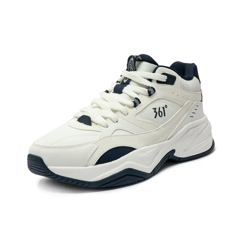361° Sailing Series Anti-Slip And Wear-Resistant Warm Mid-Top Casual Shoes Men's White Blue-1