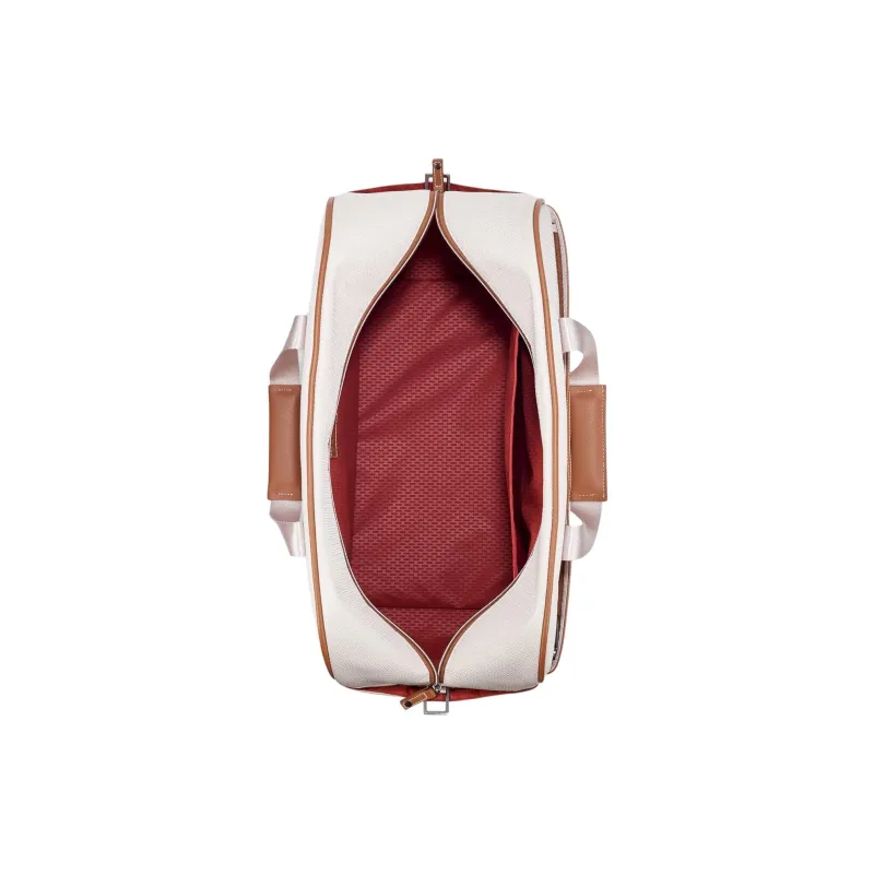 DELSEY Recycled Material Travel Bag Handbag Regular Unisex Ecru & Brown-3