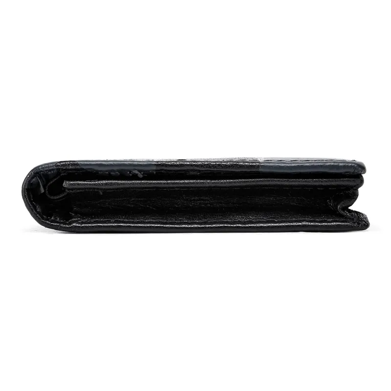 FAIRWHALE Top Grain Cow Leather Wallet Card Holder Money Clip Regular Men's Black-5