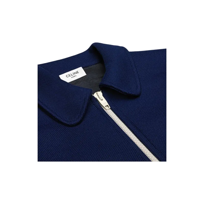 CELINE Triomphe Zip up Jacket In Textured Jersey-2