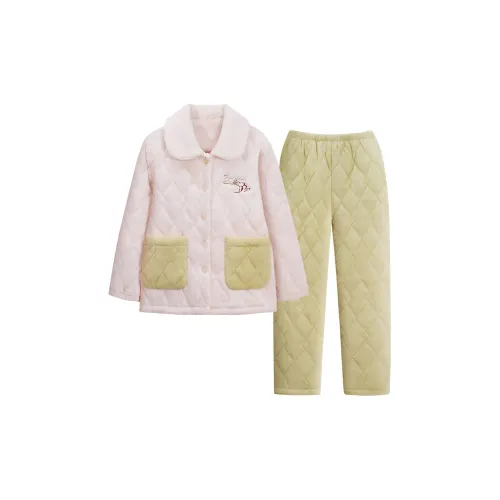 Sha Qian Pajama Set Women's Ecru