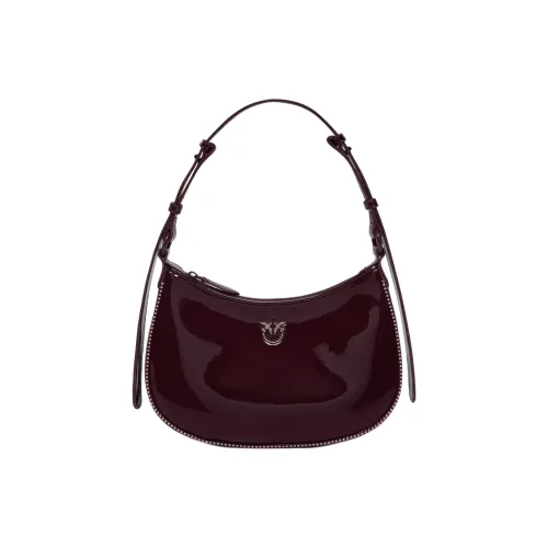 PINKO Half Moon Series Polyester Crescent Bag Handbag Shoulder Bag Small Size Women's Ox Blood Color