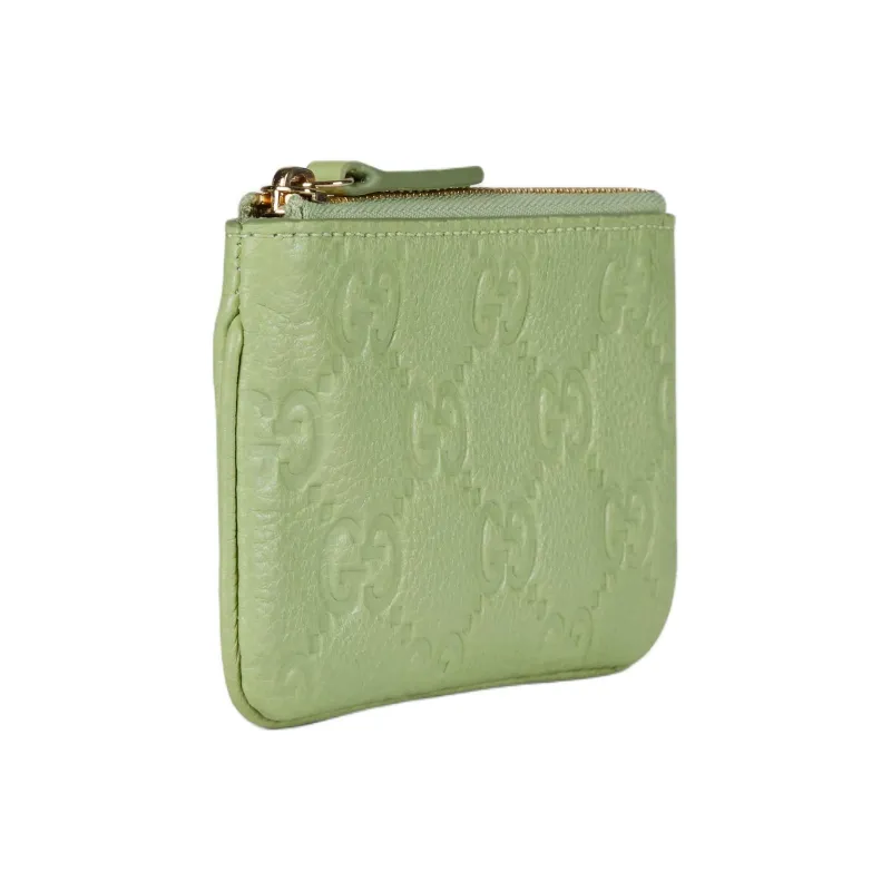 GUCCI Leather Key Pouch Regular Women's Light Green-2