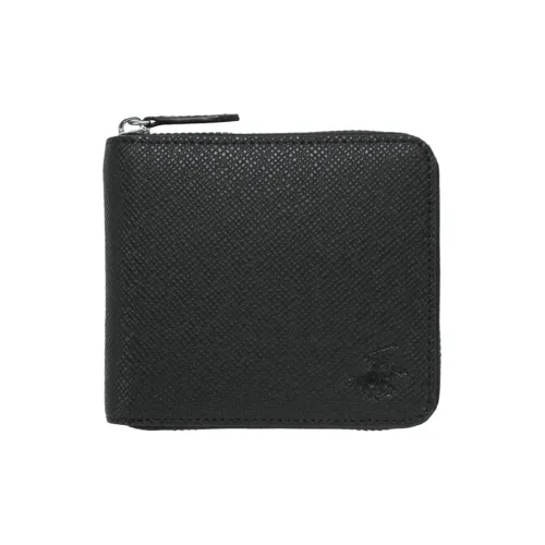 BEVERLY HILLS POLO CLUB Cow Leather Wallet Men's Black