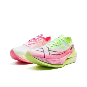 XTEP 160X 6.0 Abrasion Resistant Rebound Low Top Carbon Plate Running Shoes Women's Pink Green Mismatched