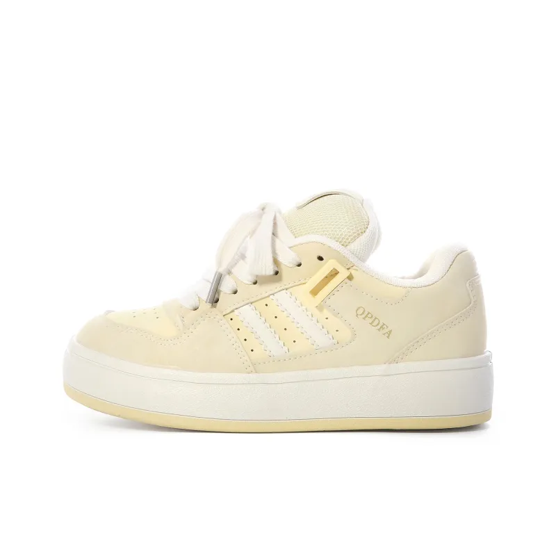 Lovely You Coverage Lightweight Slip-Resistant Low-Top Skateboard Shoes Women's Almond Yellow-1