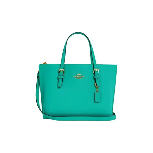 COACH Mollie Cow Leather Tote Bag Shopping Bag Portable Crossbody Bag Shoulder Bag Medium Size Women's Green