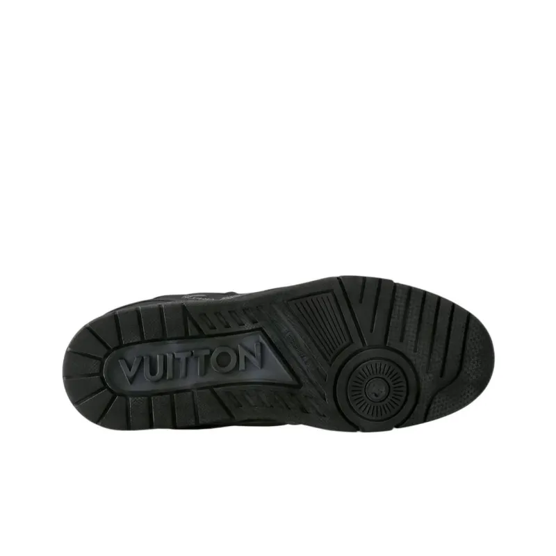 LOUIS VUITTON Trainer Low Top Skateboard Shoes Men's Black-5