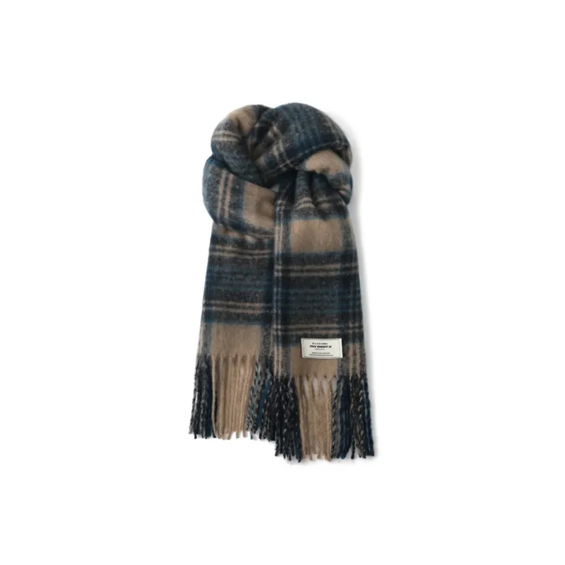 FREE RABBITⅡ Fall And Winter Mohair Windproof Warm Thickened Shawl Scarf Unisex-10